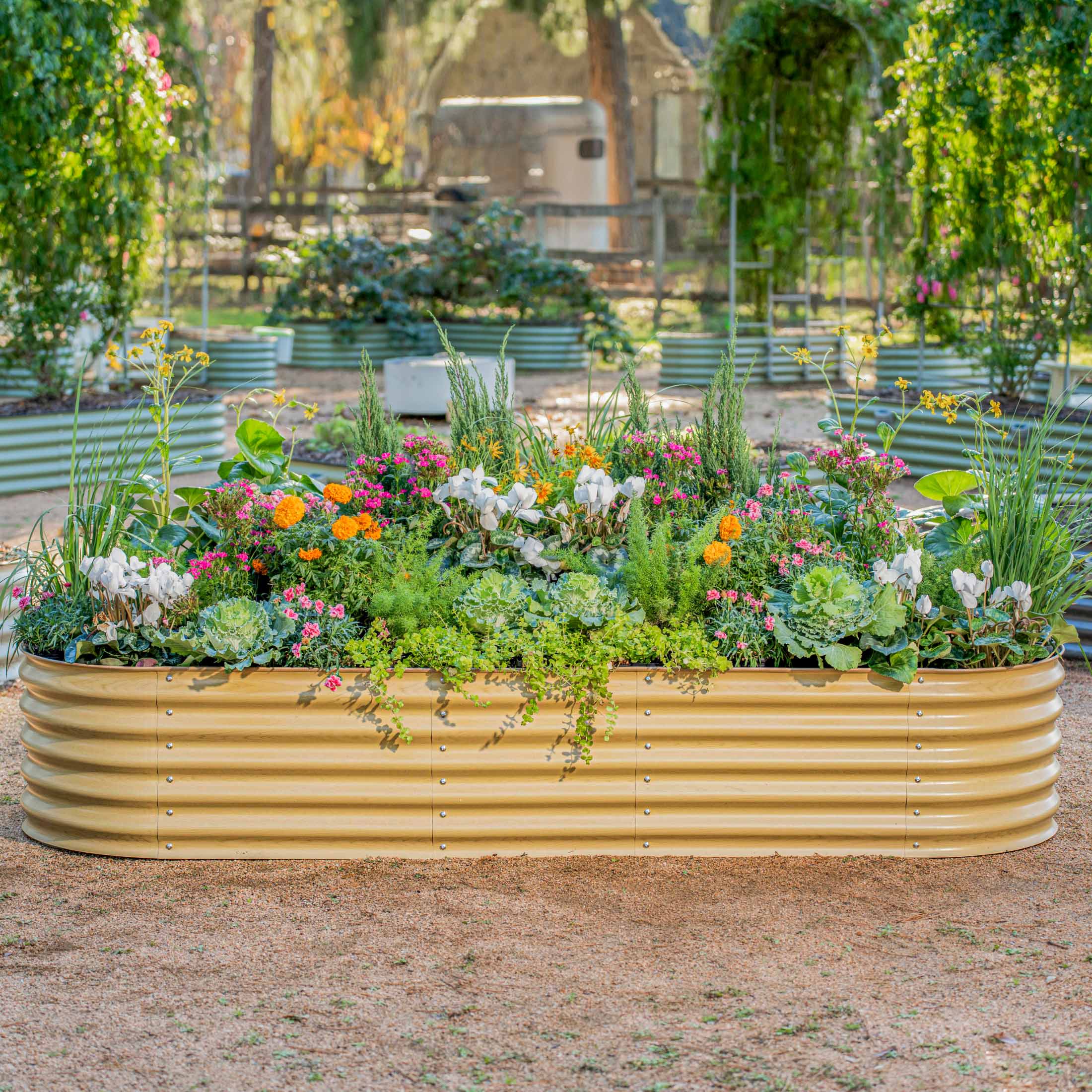 17" Tall 10 In 1 Jumbo Modular Metal Raised Garden Bed Kit - Image 23