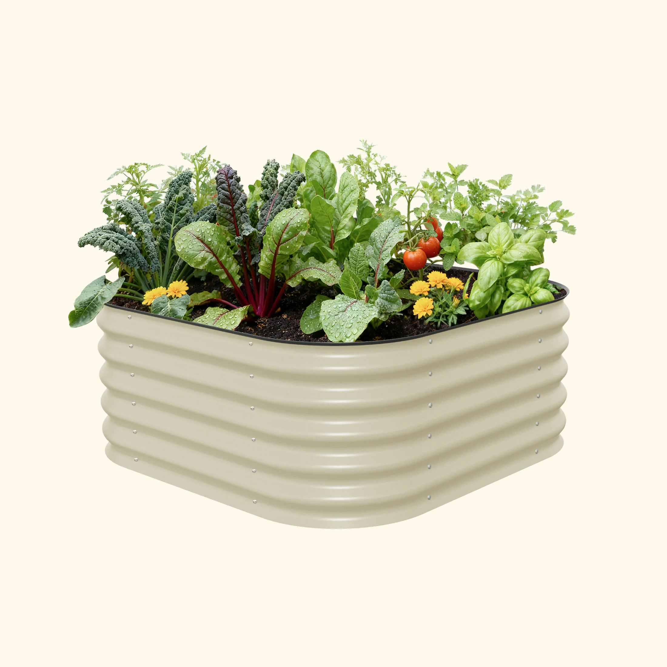 17" Tall 4 In 1 Small Modular Metal Raised Garden Bed Kit - Image 3