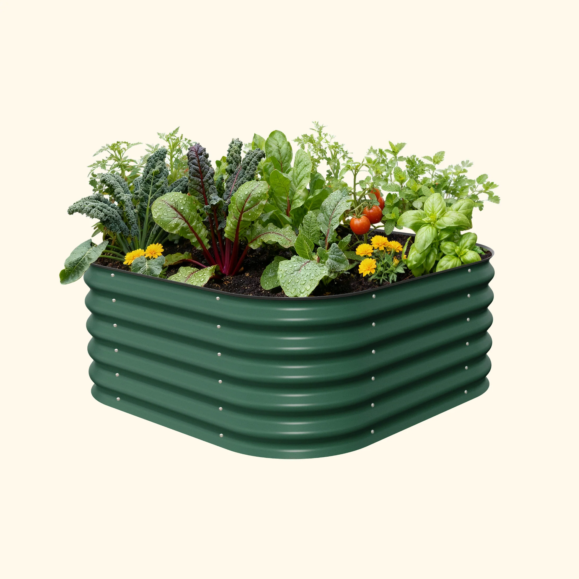 17" Tall 4 In 1 Small Modular Metal Raised Garden Bed Kit - Image 4