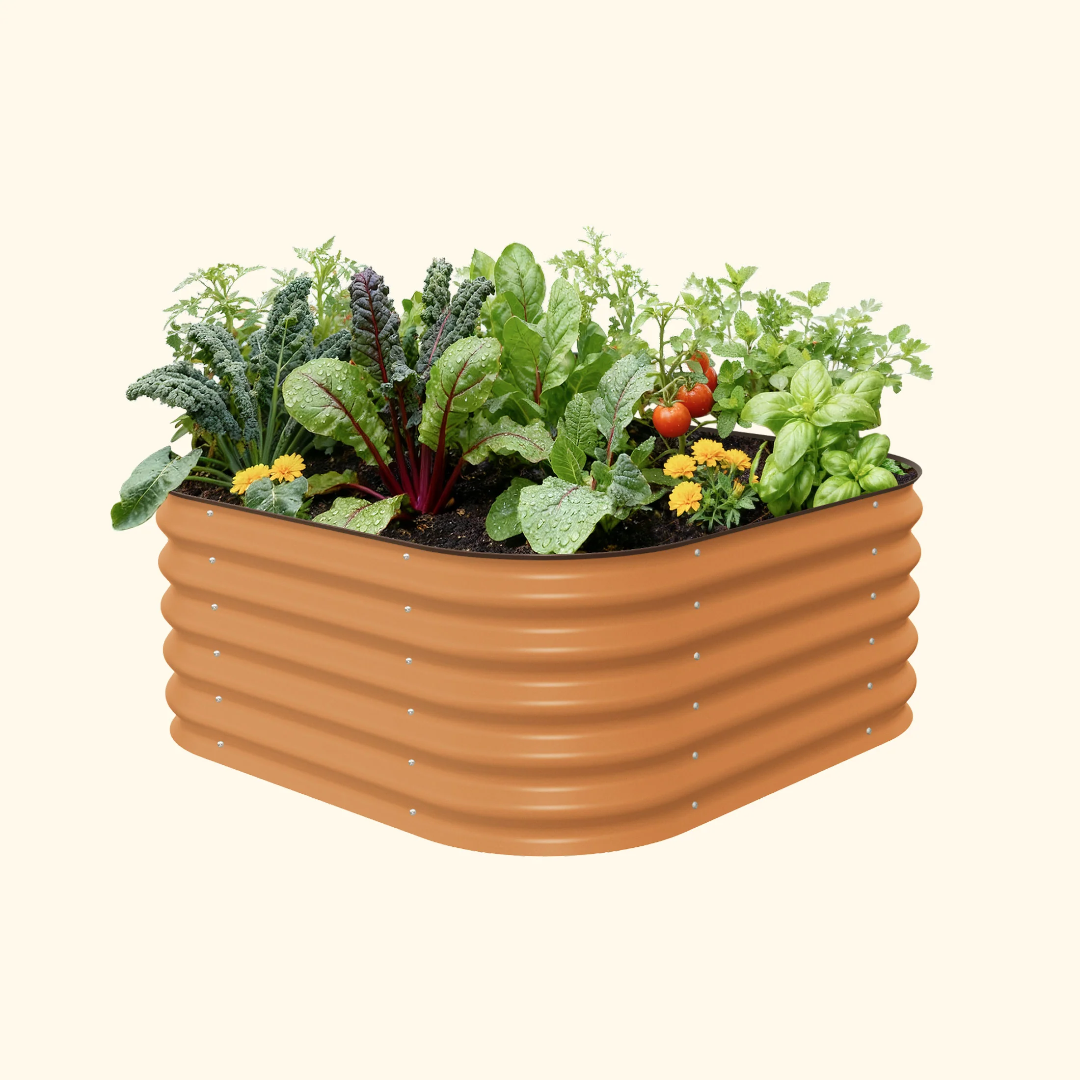 17" Tall 4 In 1 Small Modular Metal Raised Garden Bed Kit - Image 5