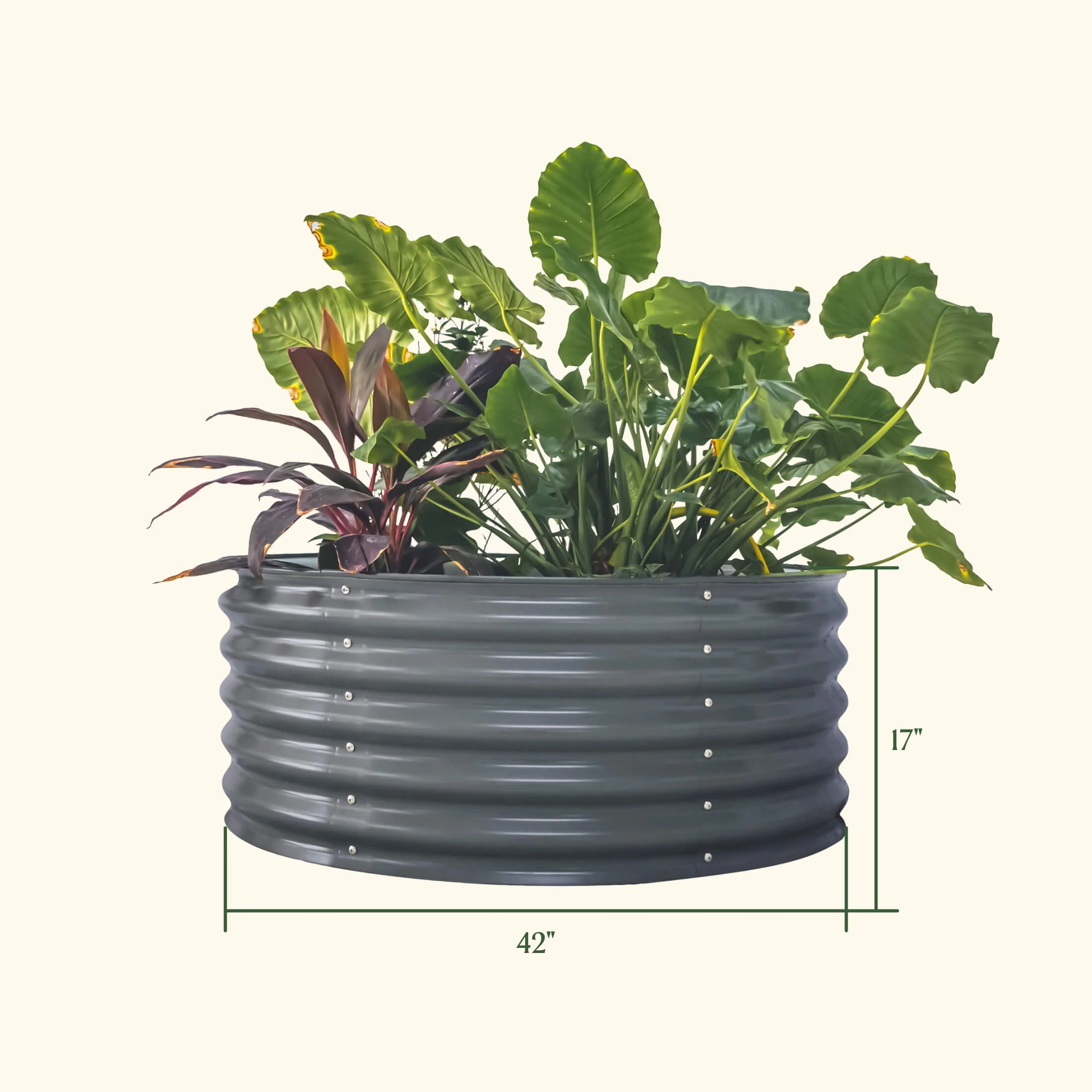 17" Tall 42" Wide Round Metal Raised Garden Bed Kit - Image 5