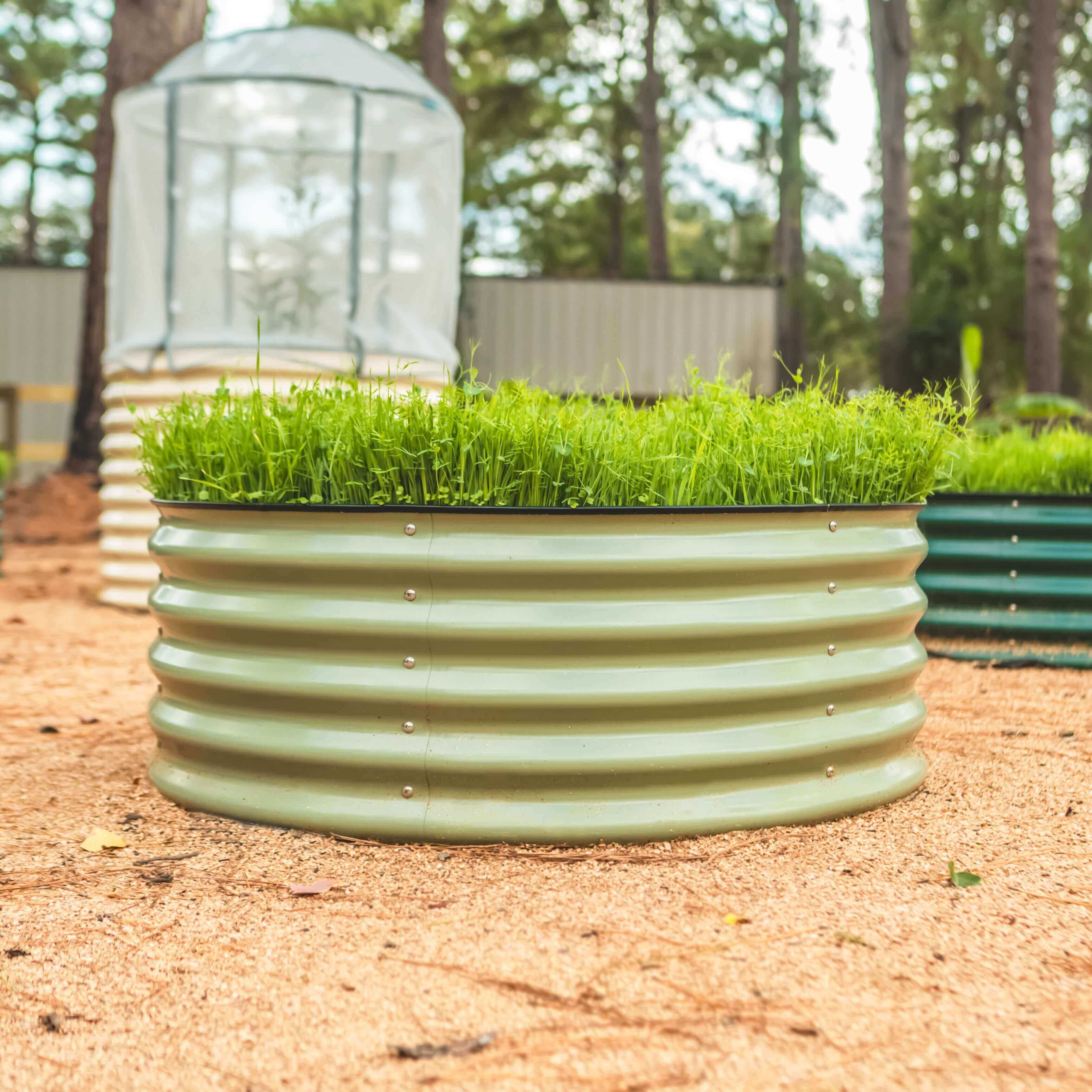 17" Tall 42" Wide Round Metal Raised Garden Bed Kit - Image 8