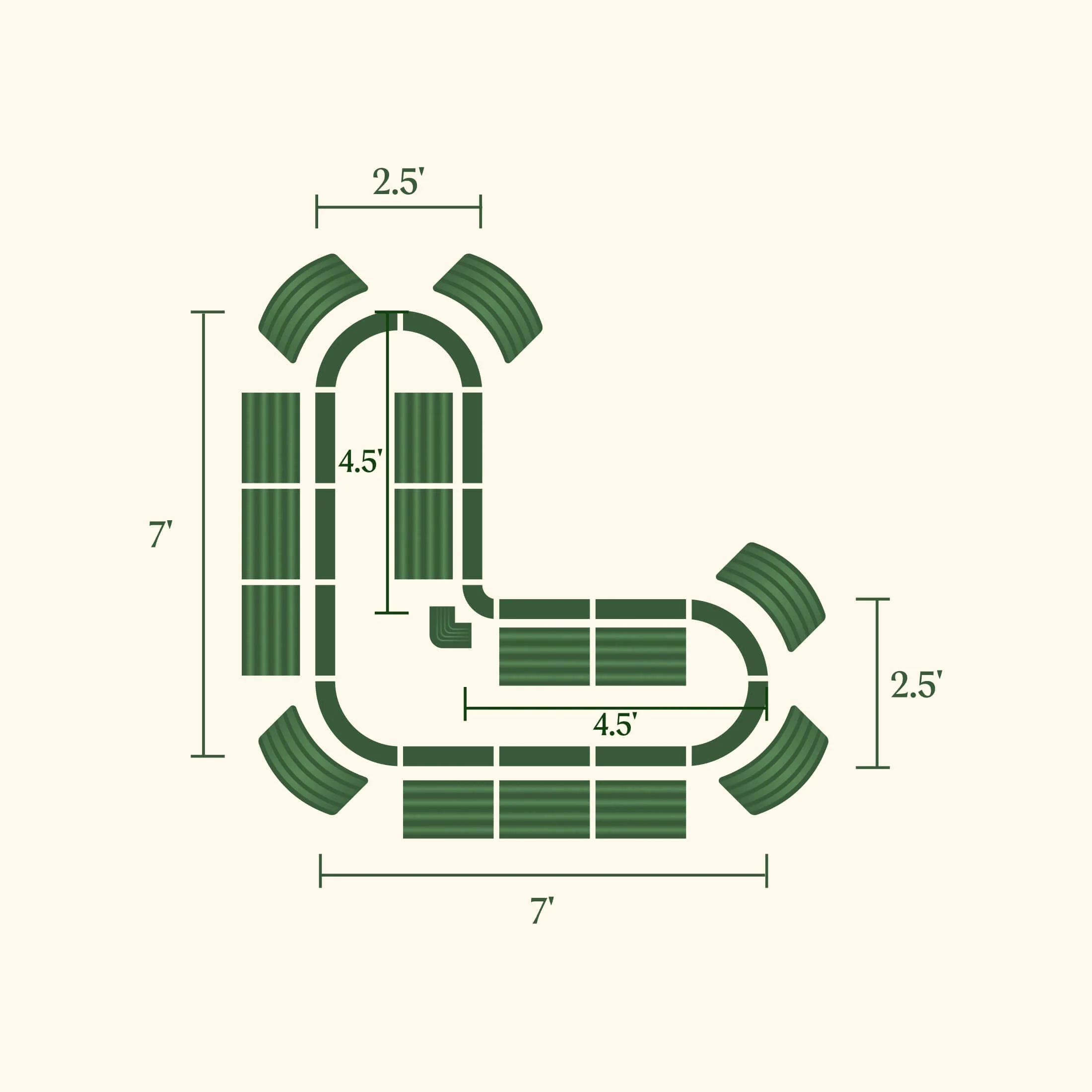 17" Tall L-Shaped Raised Garden Bed Kit - Large Size - Image 15
