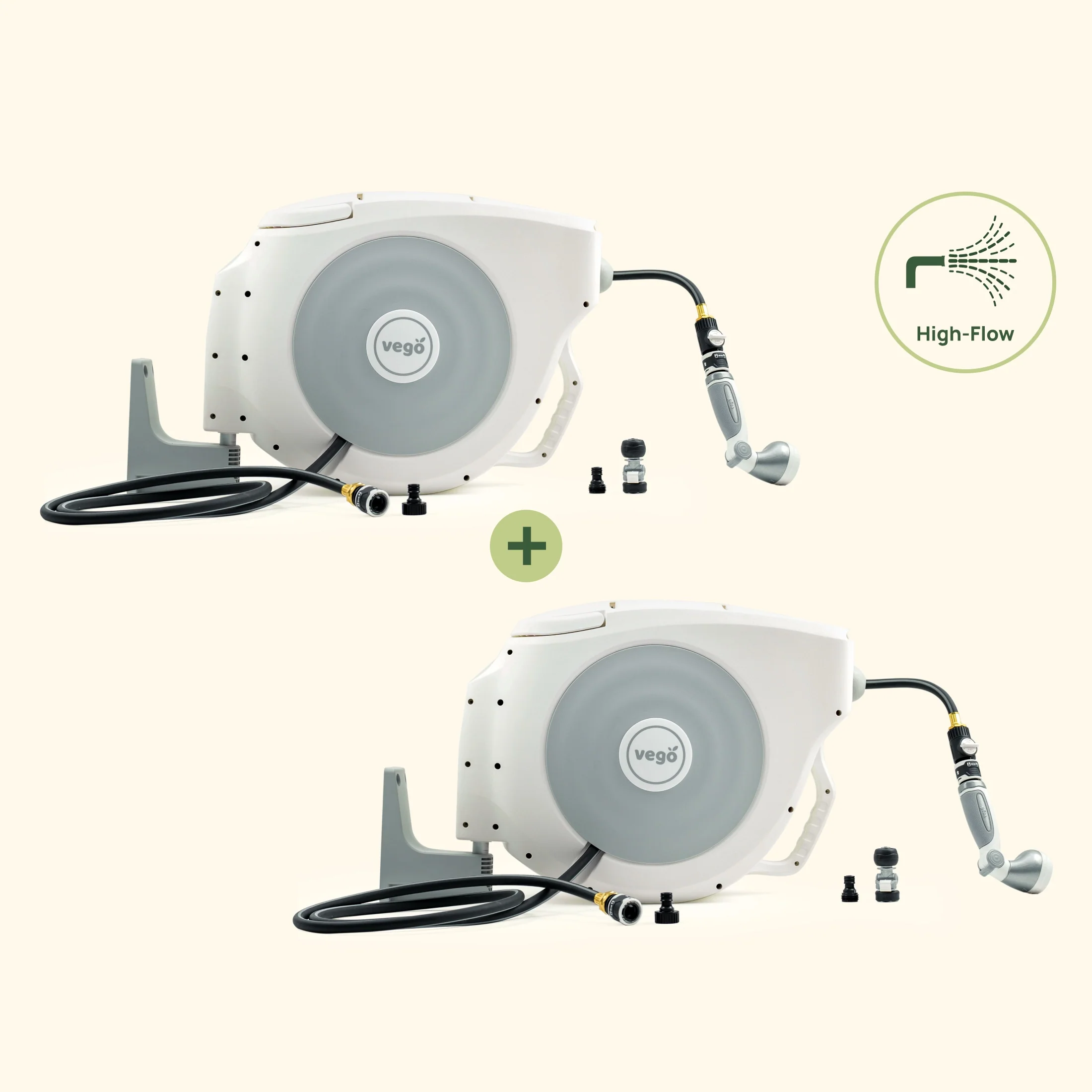 2-Pack Hi-Flow Retractable Hose Reel Set - Image 3
