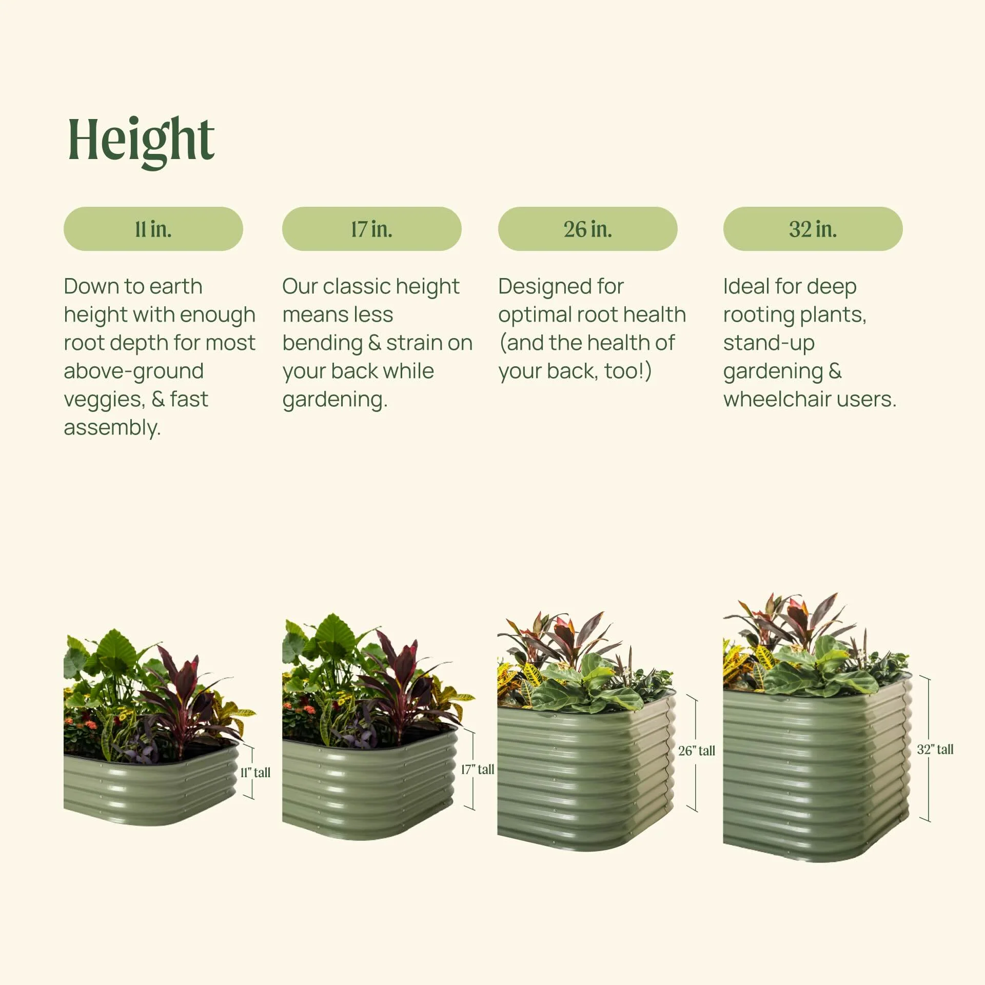 32" Extra Tall 10 In 1 Jumbo Modular Metal Raised Garden Bed Kit - Image 14