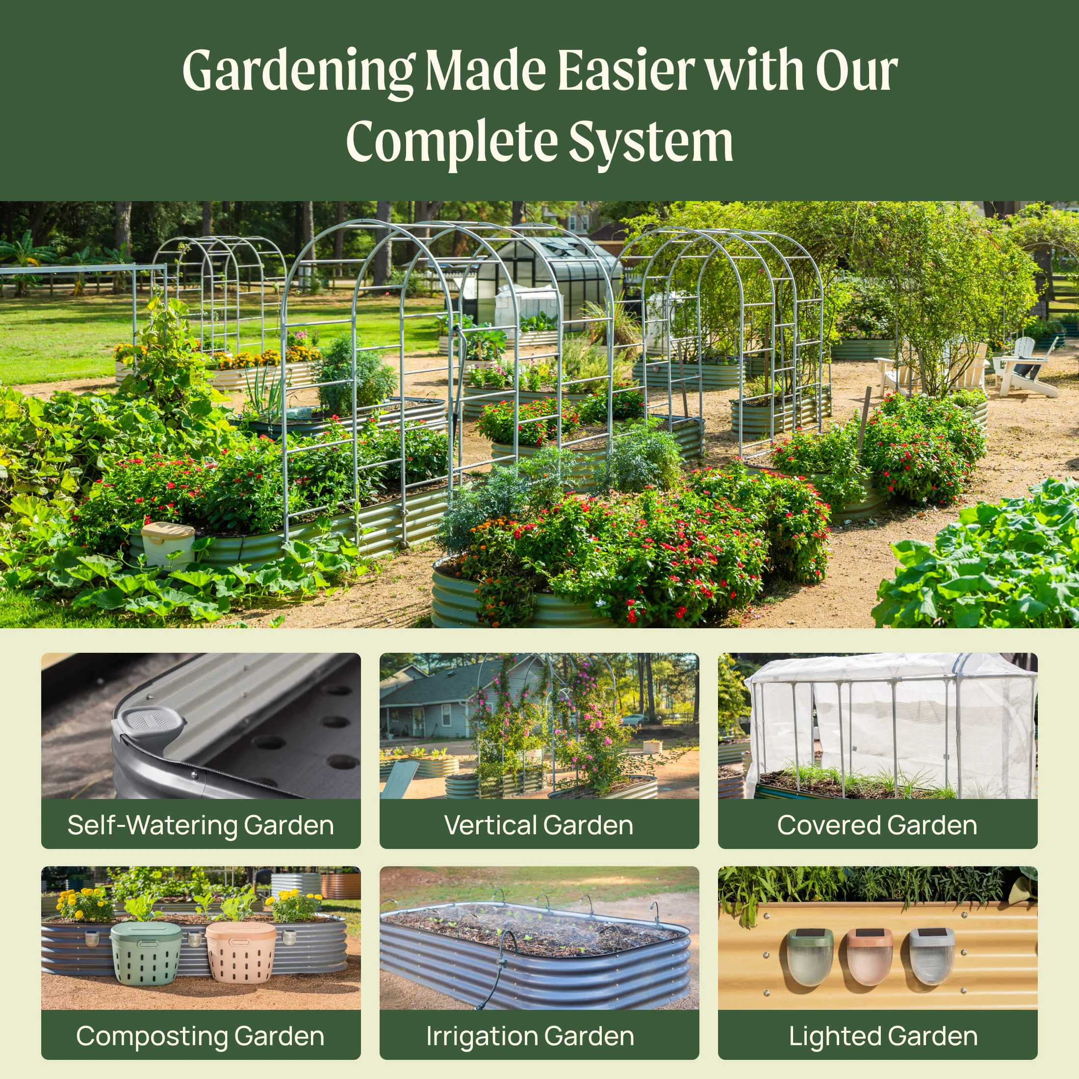 32" Extra Tall 10 In 1 Jumbo Modular Metal Raised Garden Bed Kit - Image 10