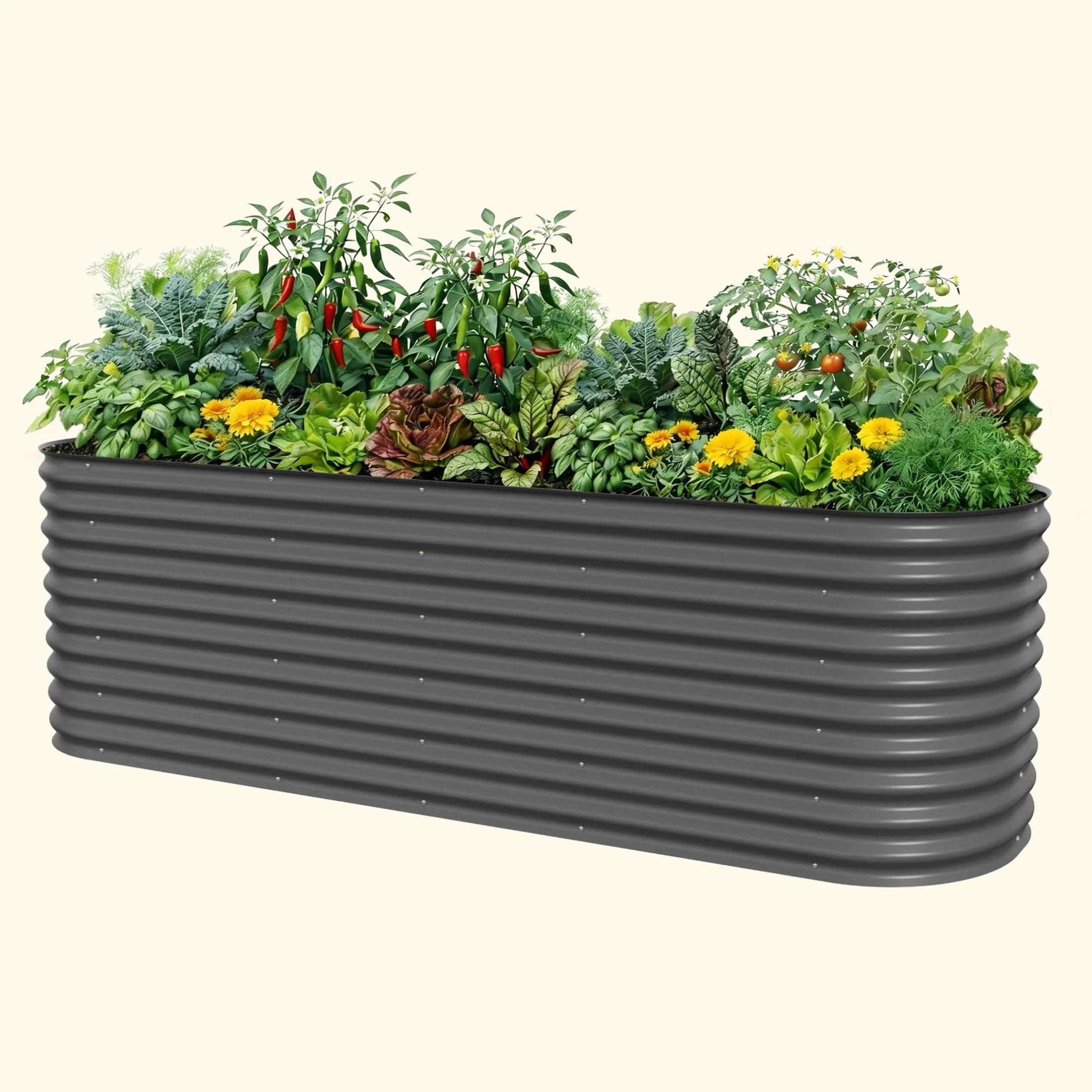 32" Extra Tall 10 In 1 Jumbo Modular Metal Raised Garden Bed Kit - Image 3