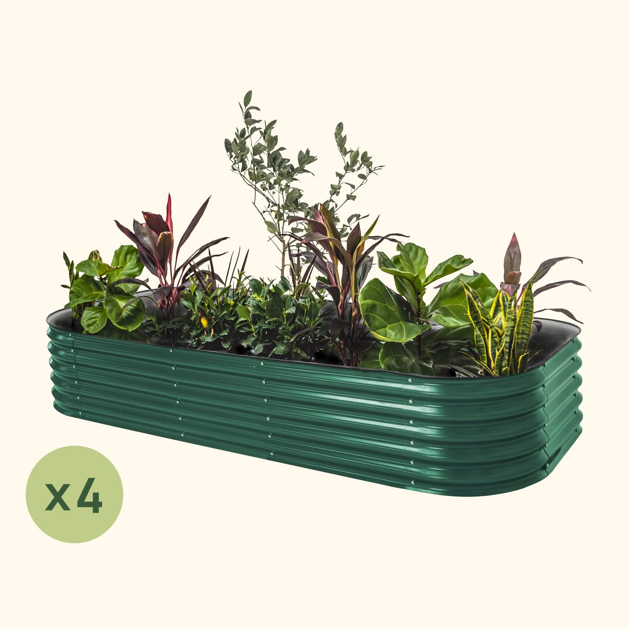 4-Pack 17" Tall 10 In 1 Jumbo Modular Metal Raised Garden Bed Kit - Image 3