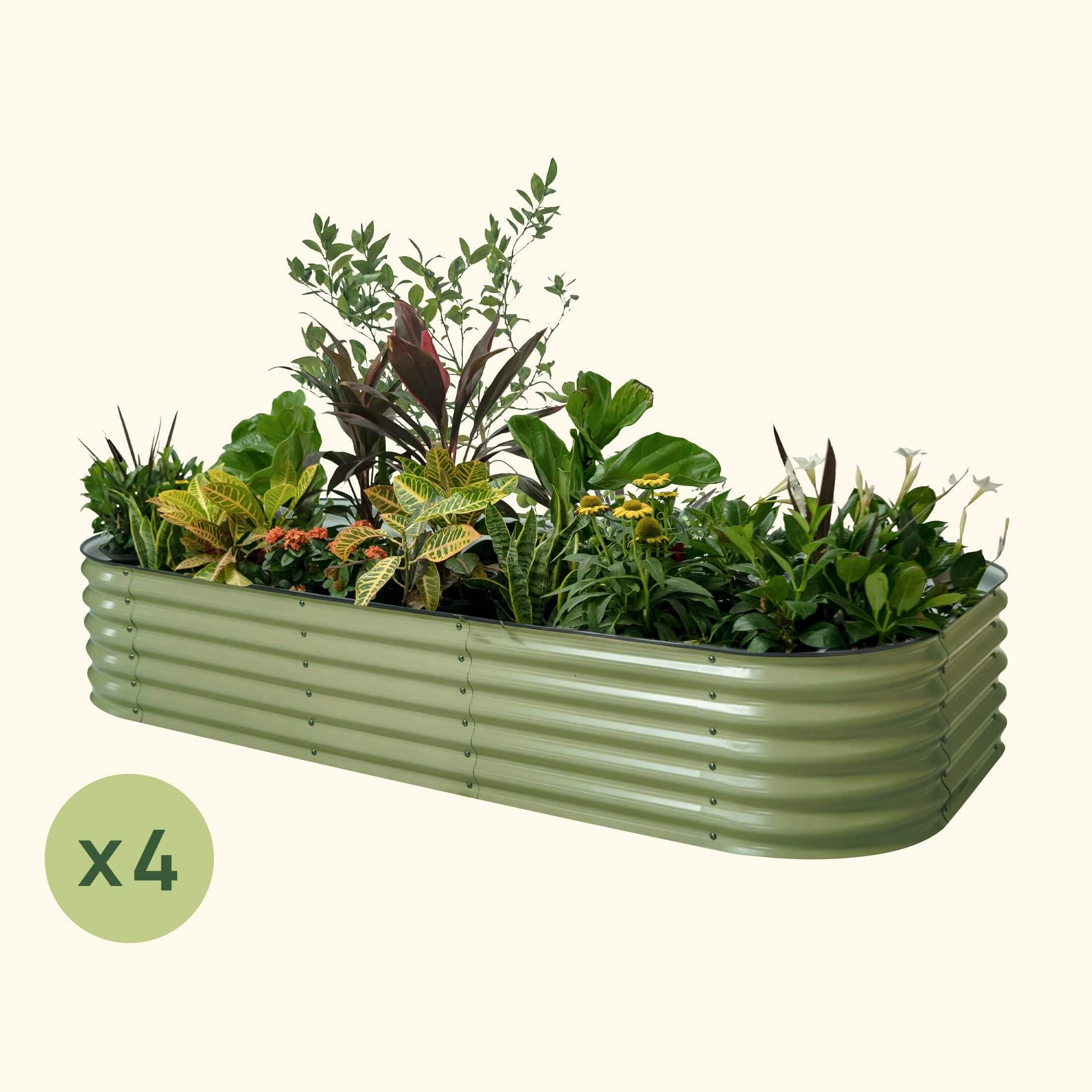 4-Pack 17" Tall 10 In 1 Jumbo Modular Metal Raised Garden Bed Kit - Image 6