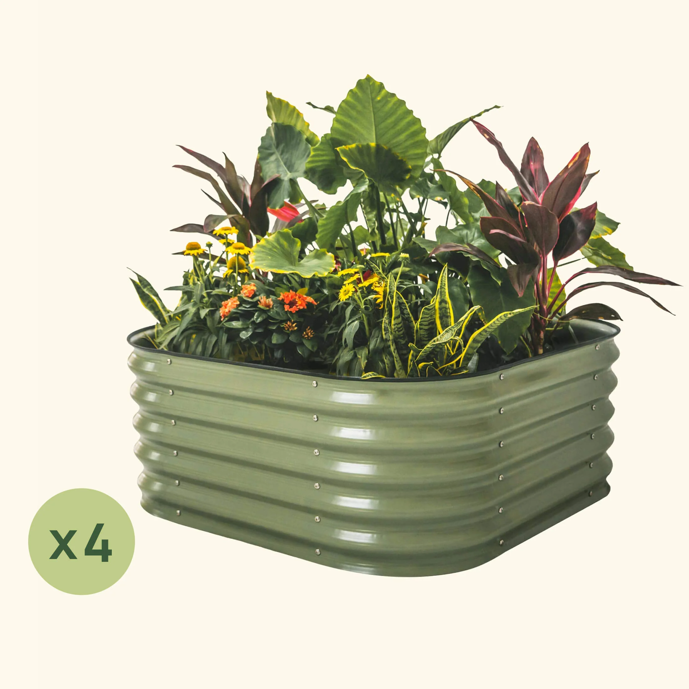 4-Pack 17" Tall 4 In 1 Small Modular Metal Raised Garden Bed Kit - Image 3