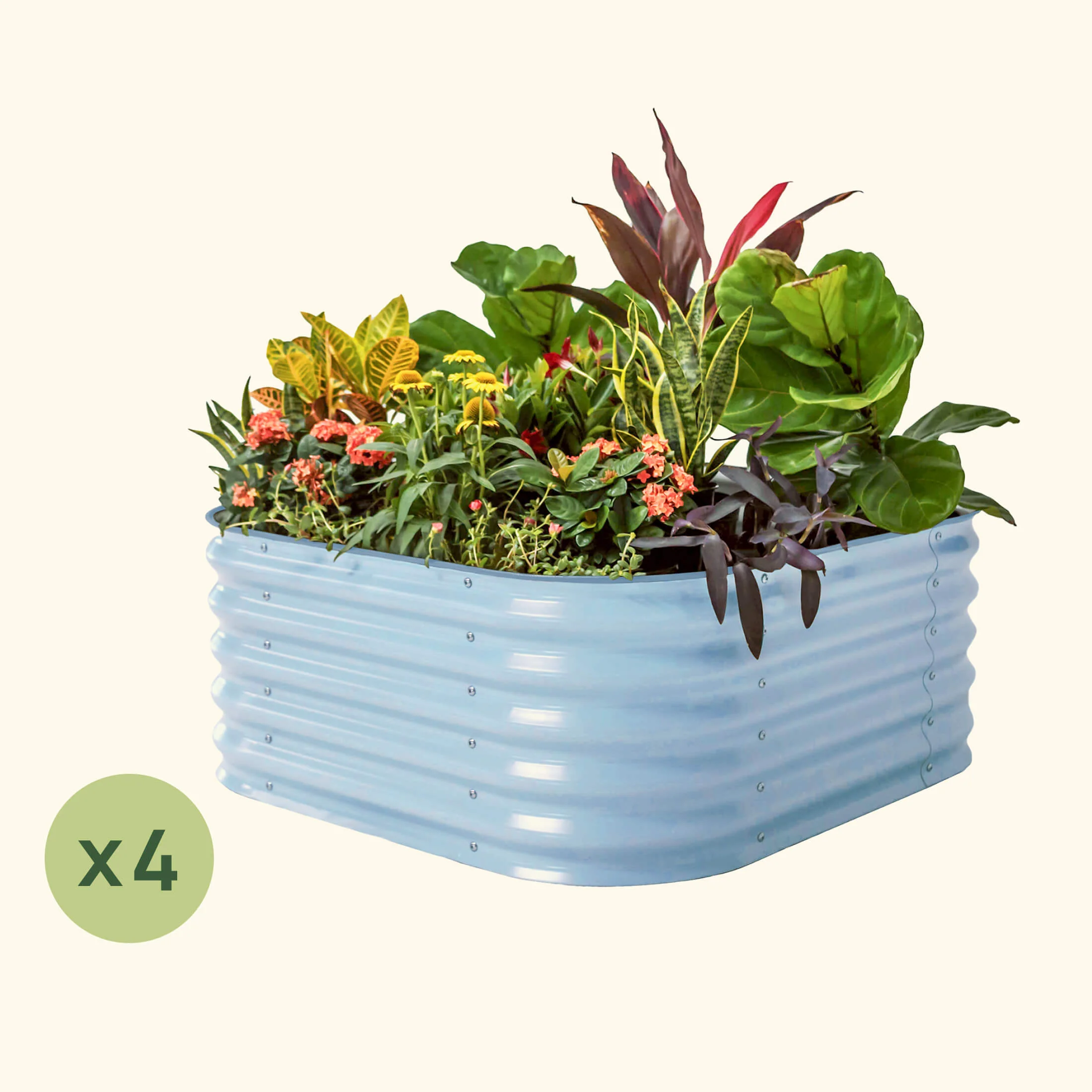 4-Pack 17" Tall 4 In 1 Small Modular Metal Raised Garden Bed Kit - Image 5