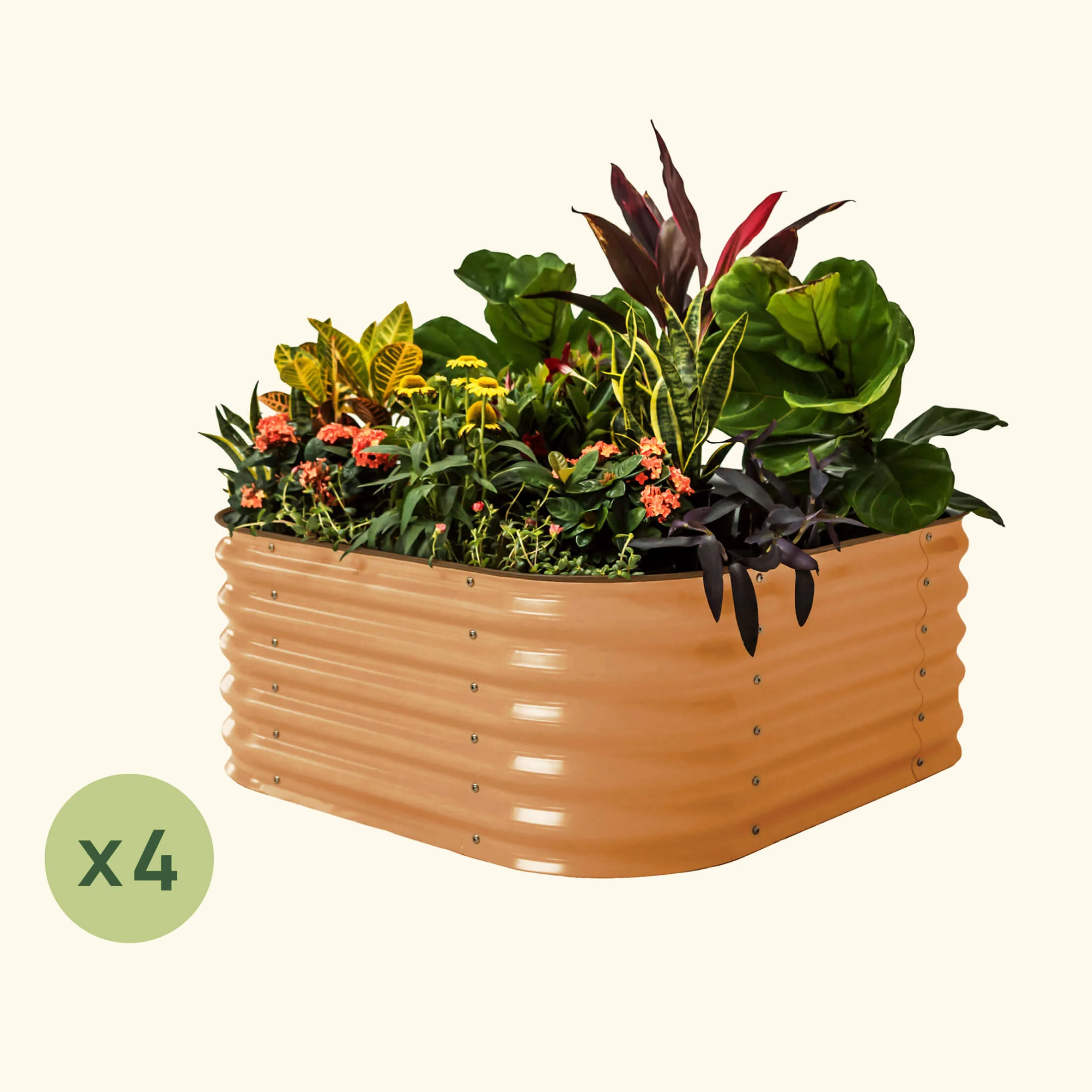 4-Pack 17" Tall 4 In 1 Small Modular Metal Raised Garden Bed Kit - Image 6