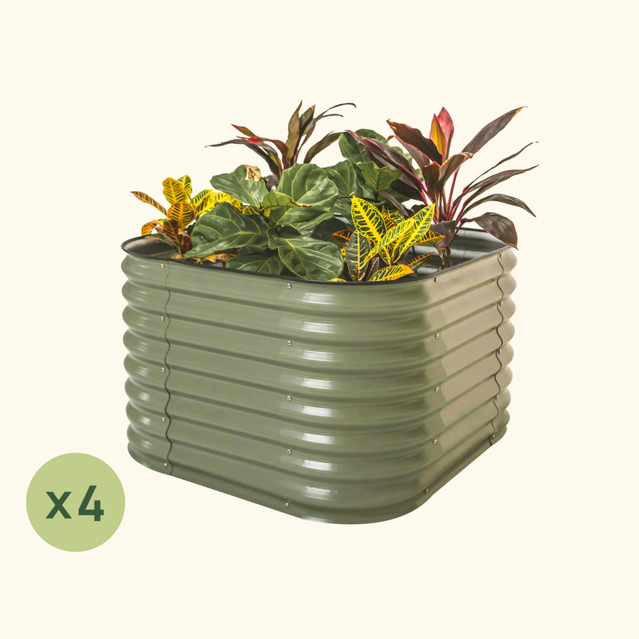 4-Pack 26" Tall 4 In 1 Small Modular Metal Raised Garden Bed Kit - Image 3