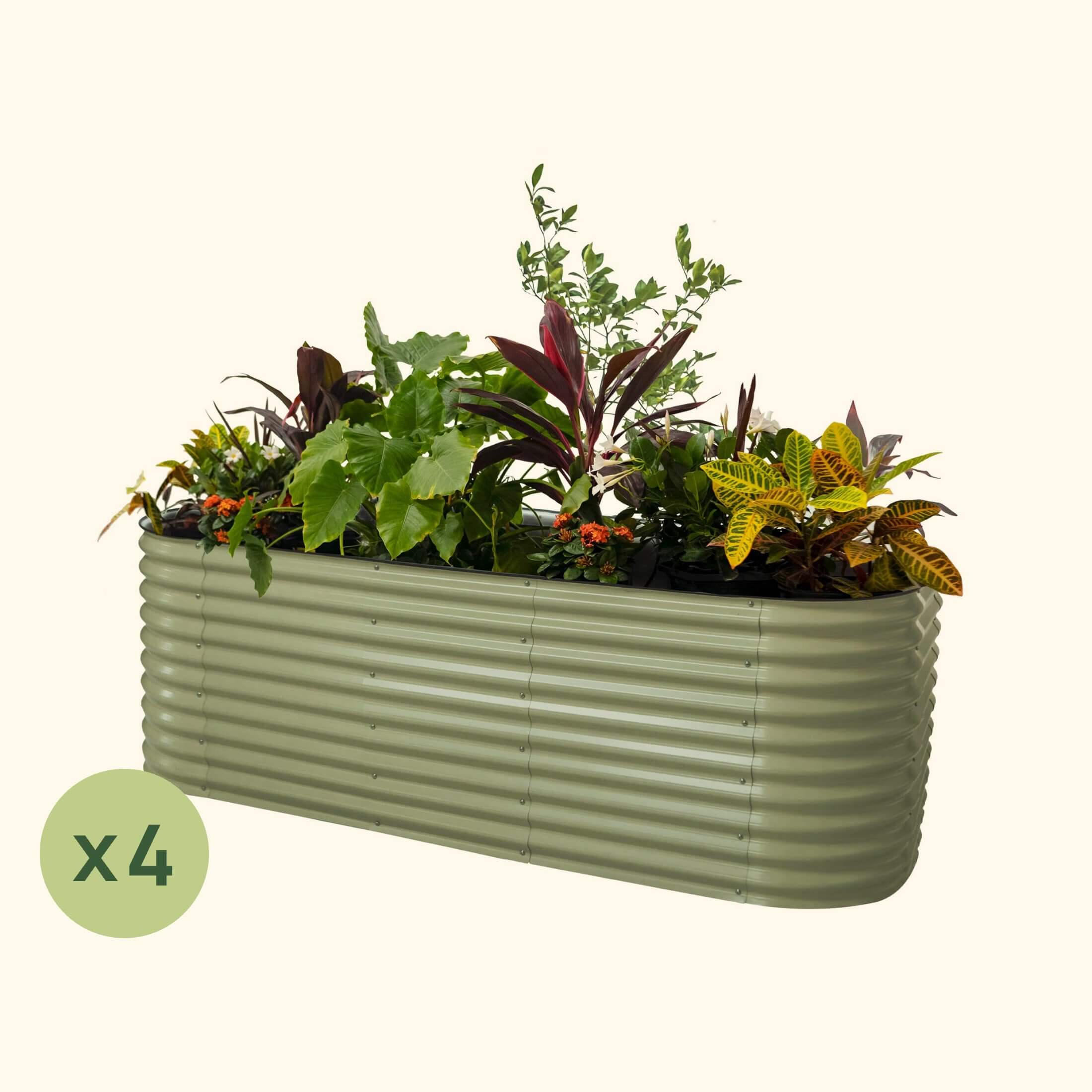 4-Pack 32" Extra Tall 10 In 1 Jumbo Modular Metal Raised Garden Bed Kit - Image 8