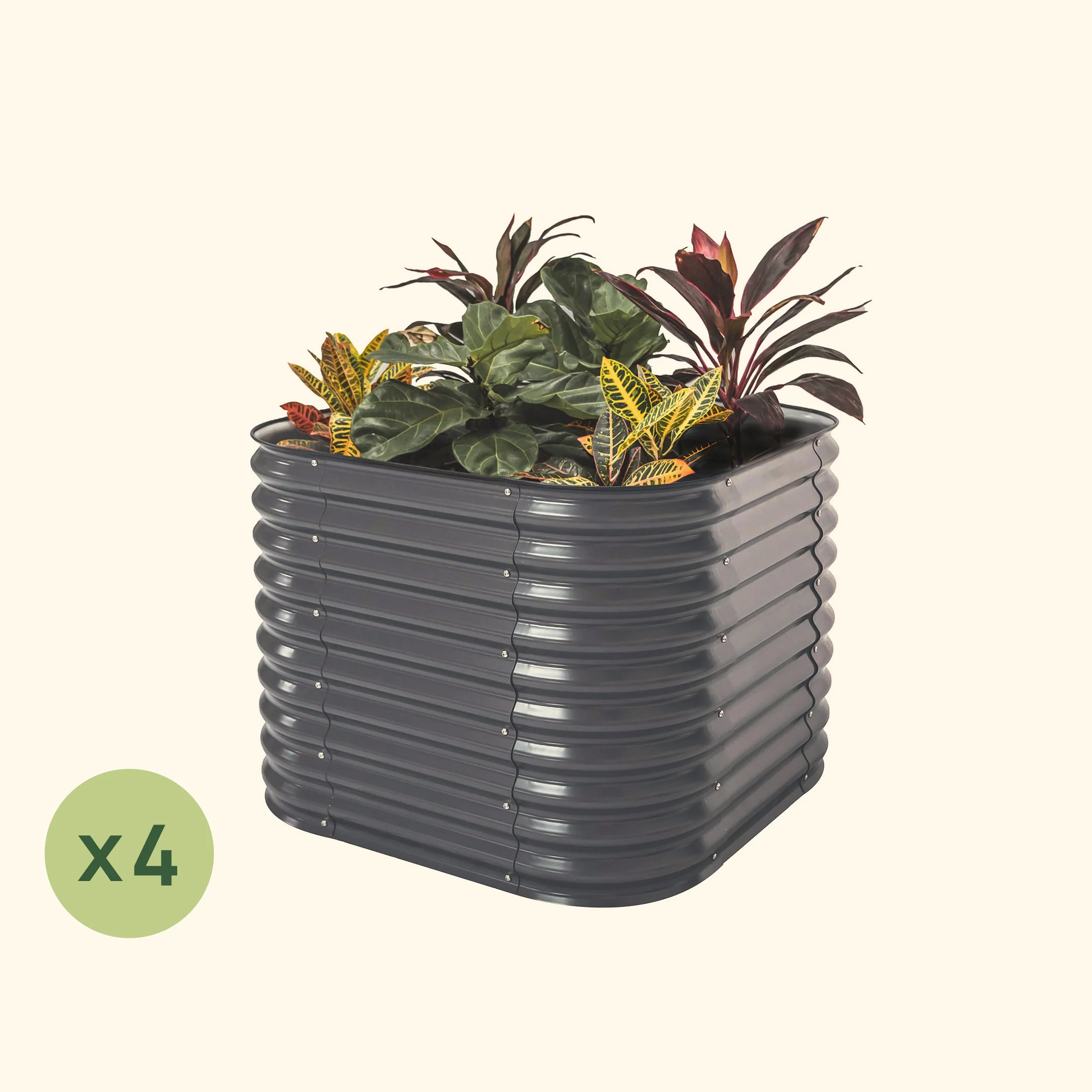 4-Pack 32" Extra Tall 4 In 1 Small Modular Metal Raised Garden Bed Kit - Image 8