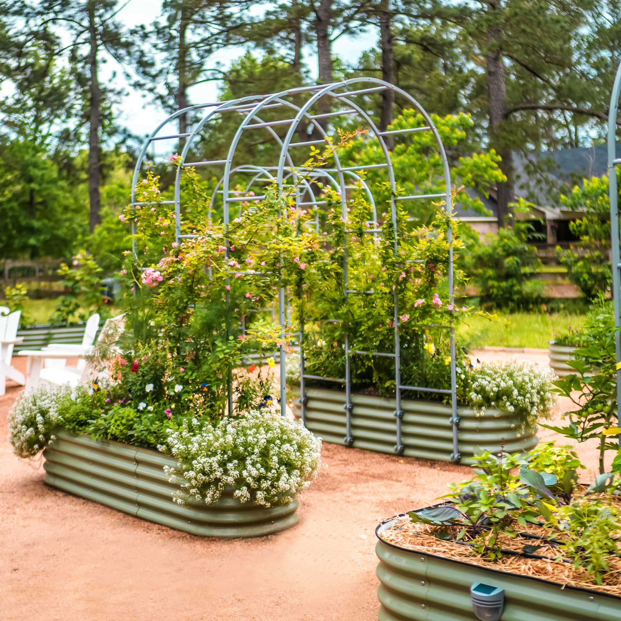 17" Tall 9 In 1 Large Modular Metal Raised Garden Bed Kit - Image 19
