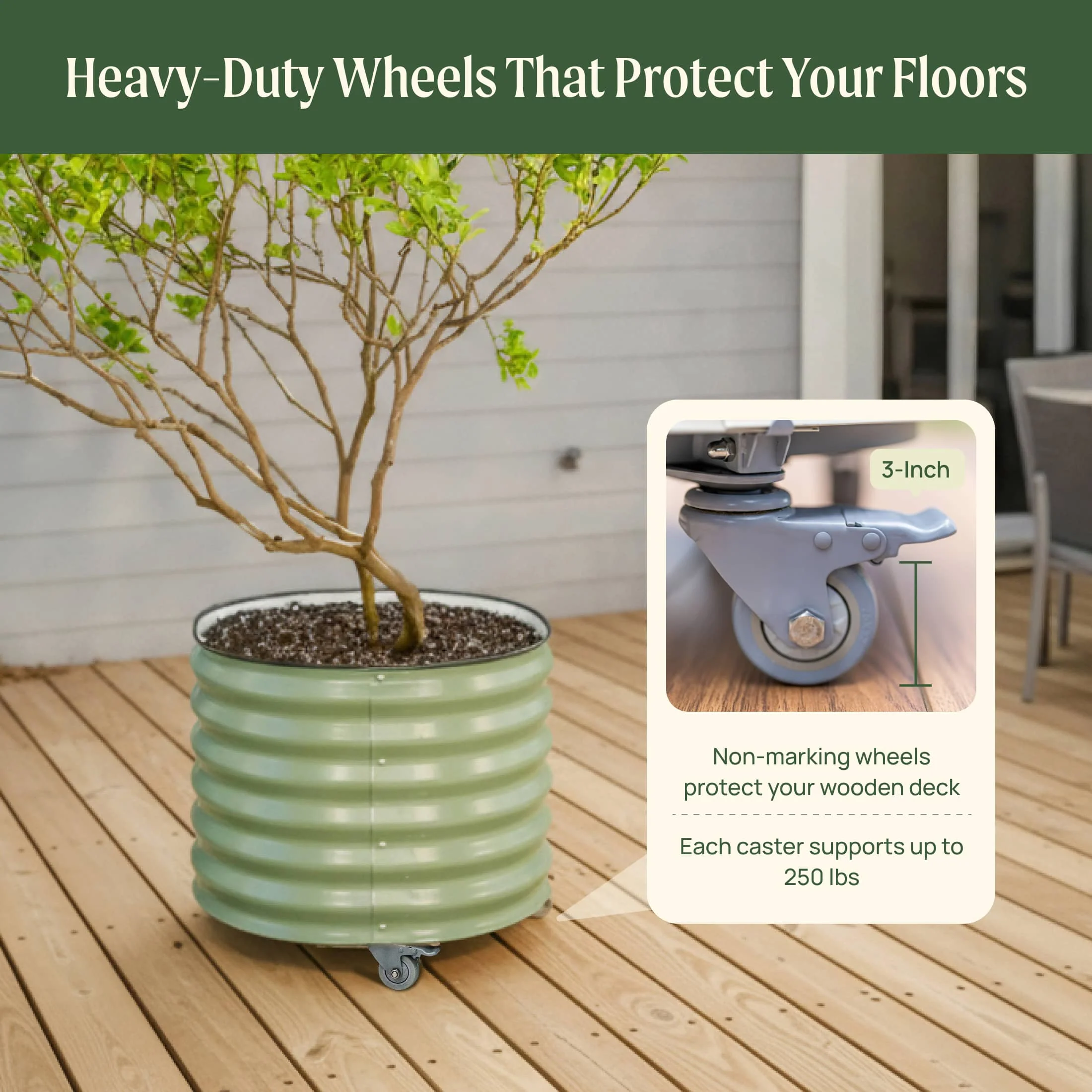 Classic Rolling Citrus Tree Planter - 20 Gallon - Image 10
