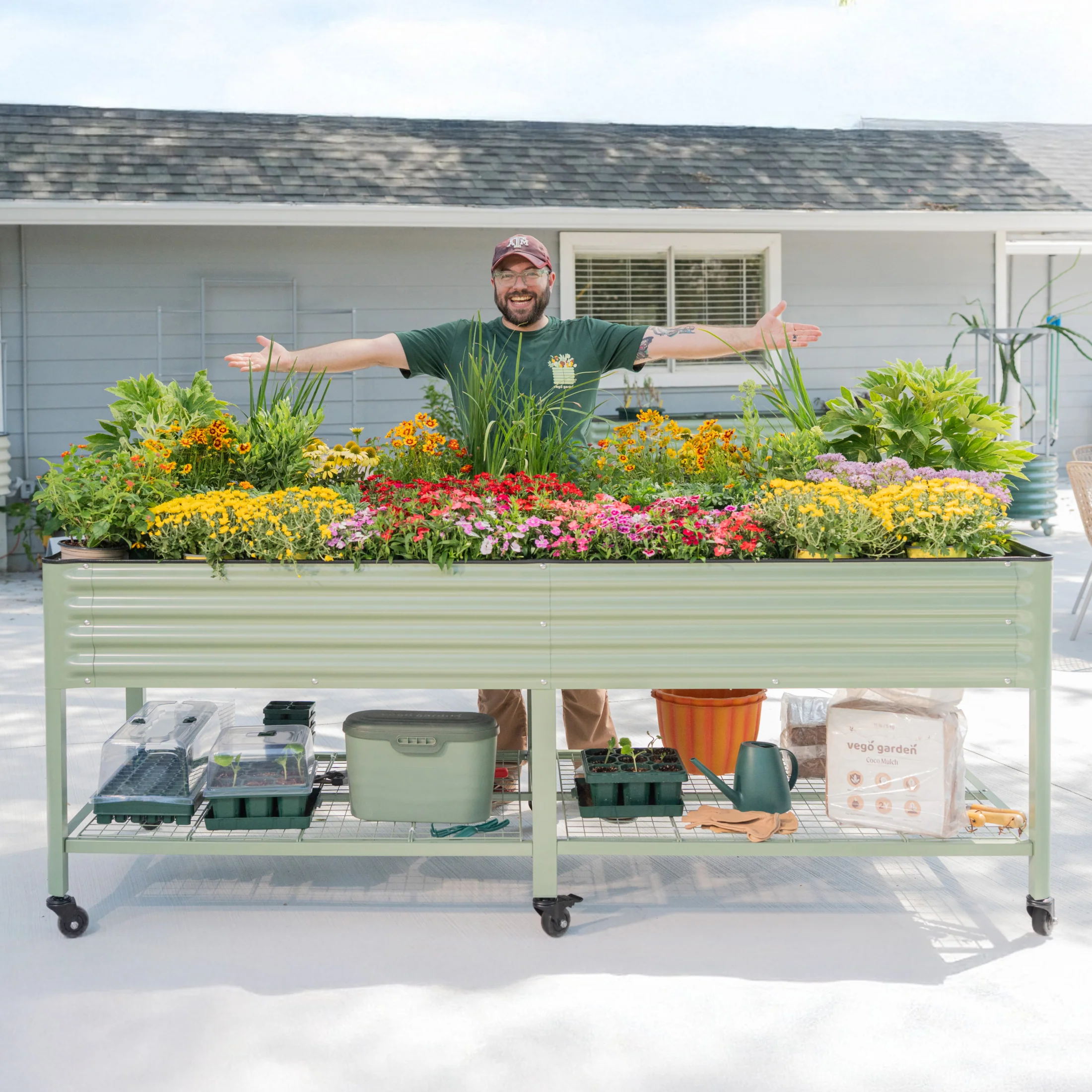 Elevated Garden Bed - Jumbo Series 3' x 8' Wheels Included - Image 11