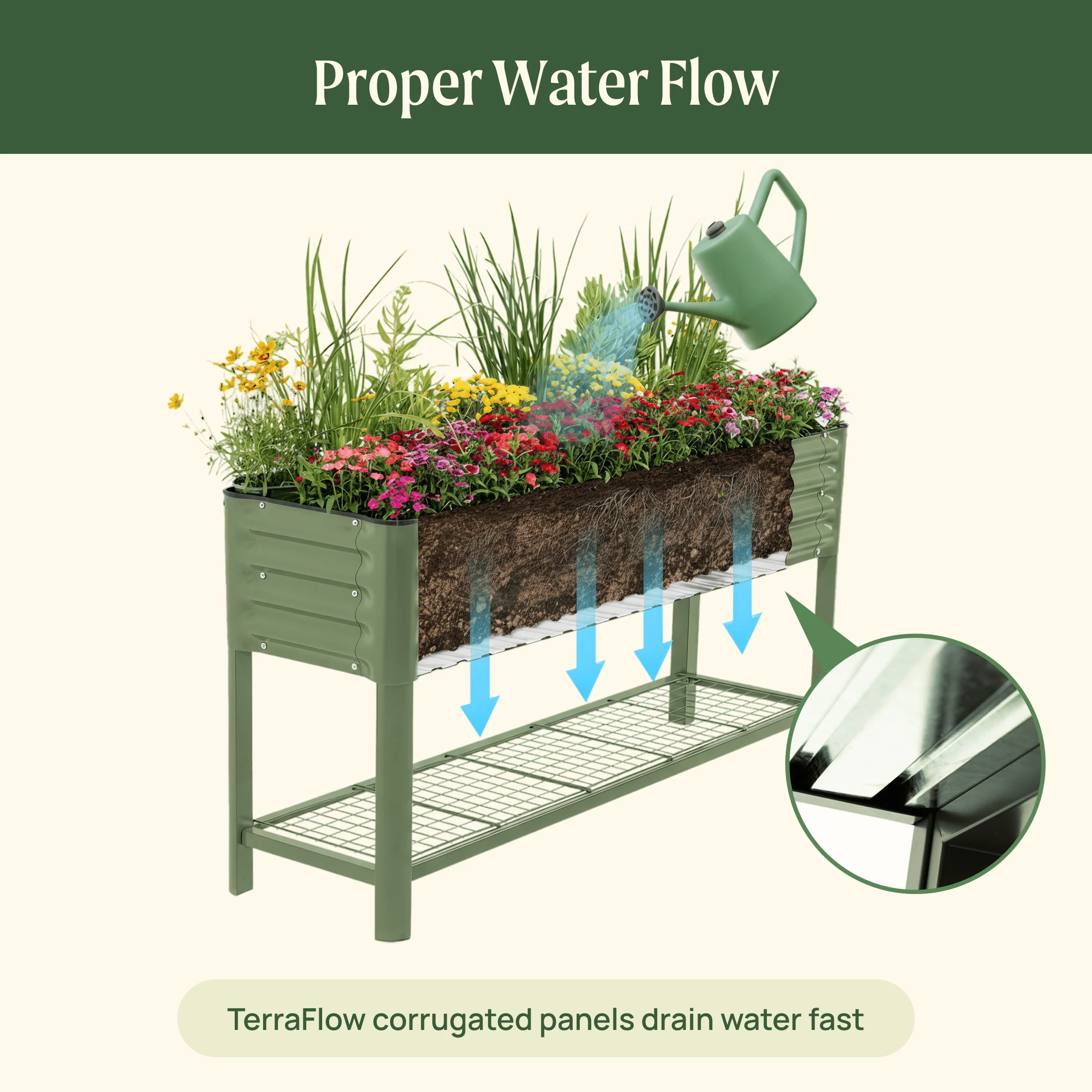 Elevated Garden Bed - Slim Series 1.5' x 5.5' Wheels Included - Image 7