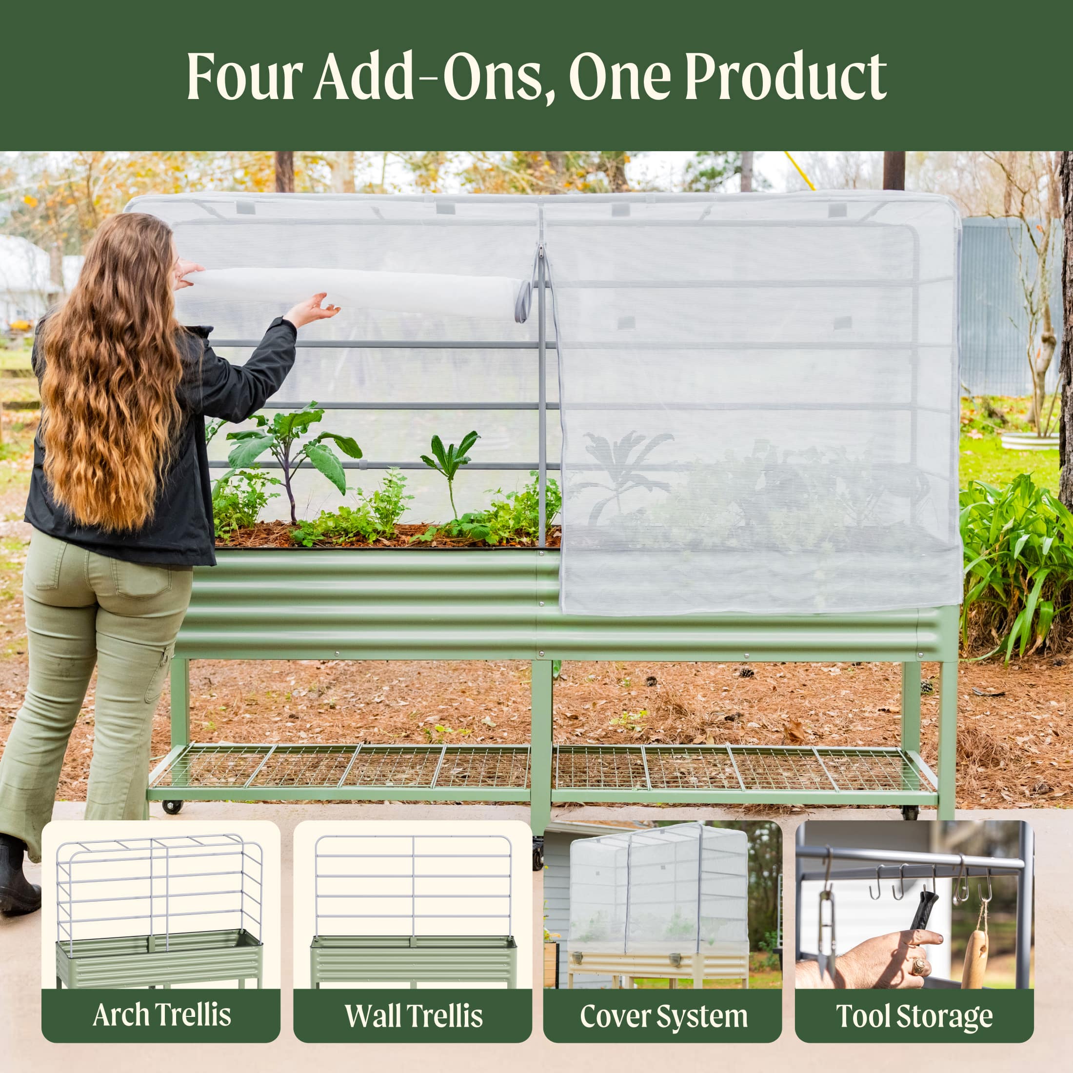 Elevated Garden Bed - 2' x 4' with Mesh Cover System - Image 5
