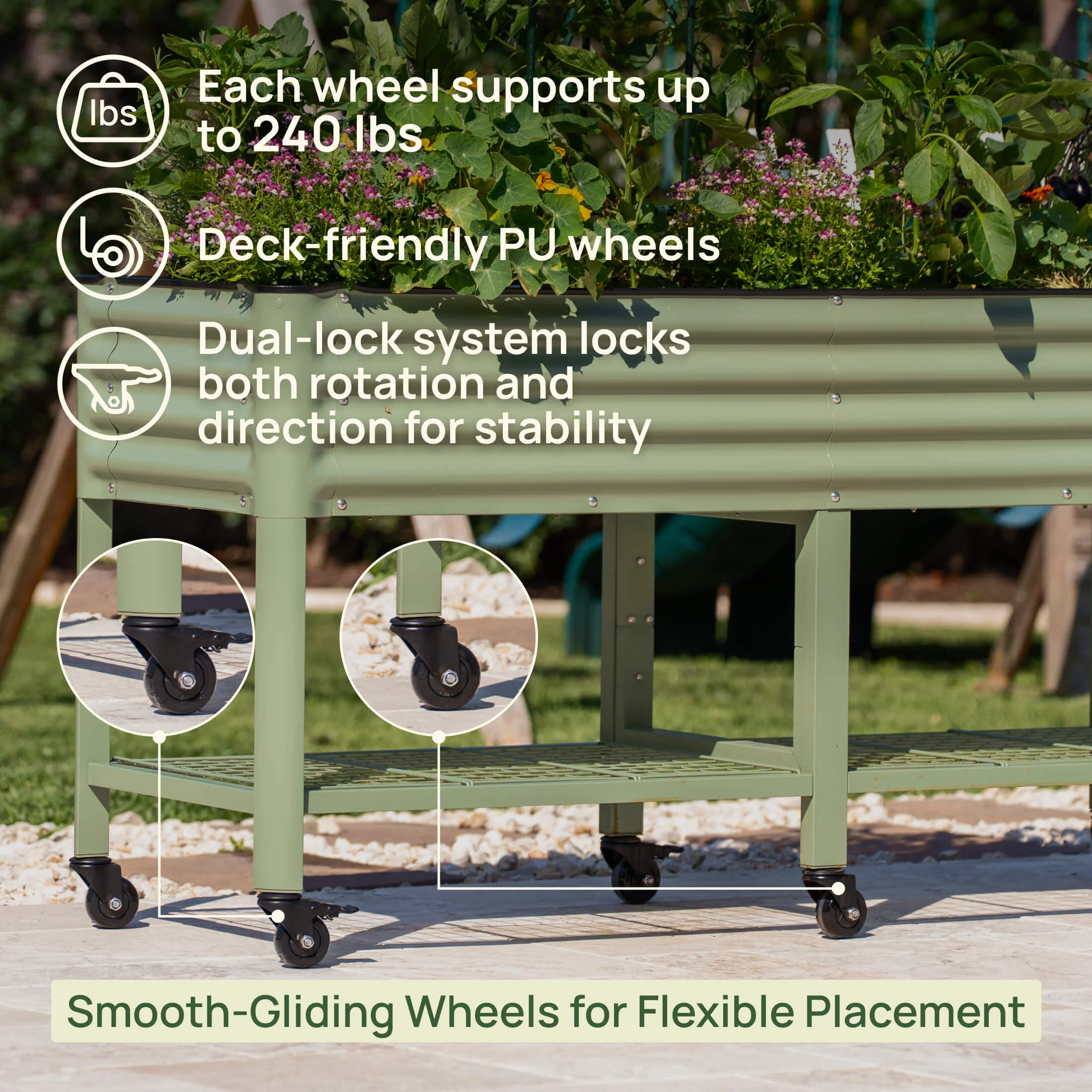 Elevated Garden Bed - 2' x 4' Wheels Included - Image 12