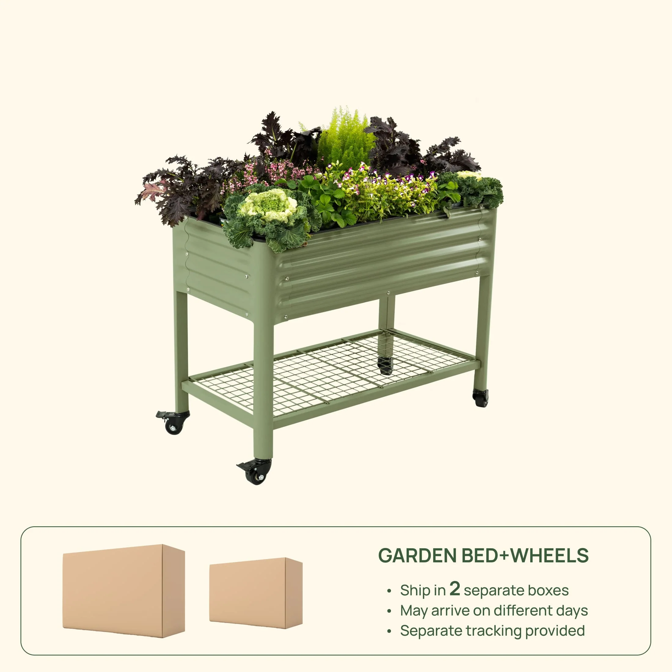 Elevated Garden Bed - 2' x 4' Wheels Included - Image 4