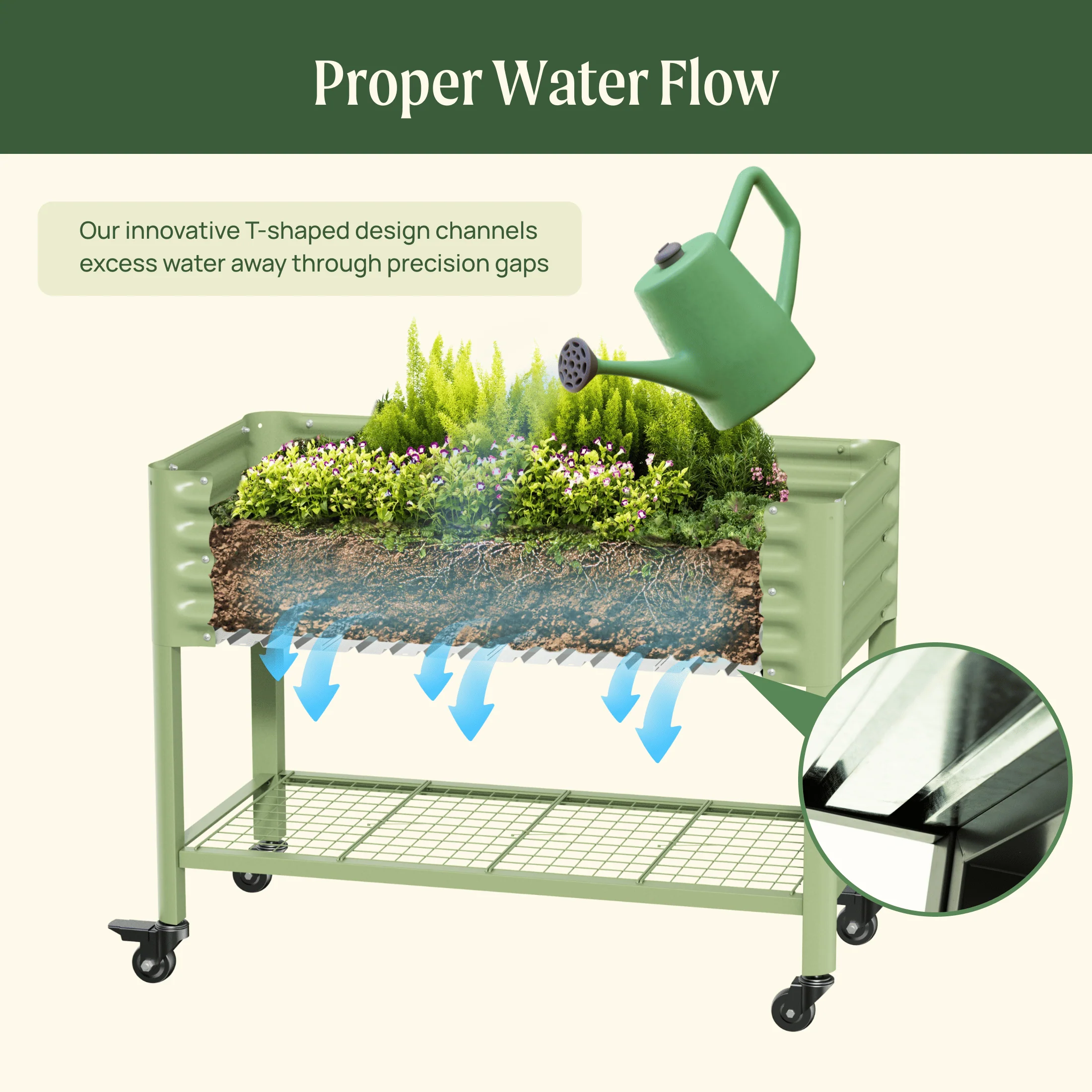Elevated Garden Bed - 2' x 4' Wheels Included - Image 7