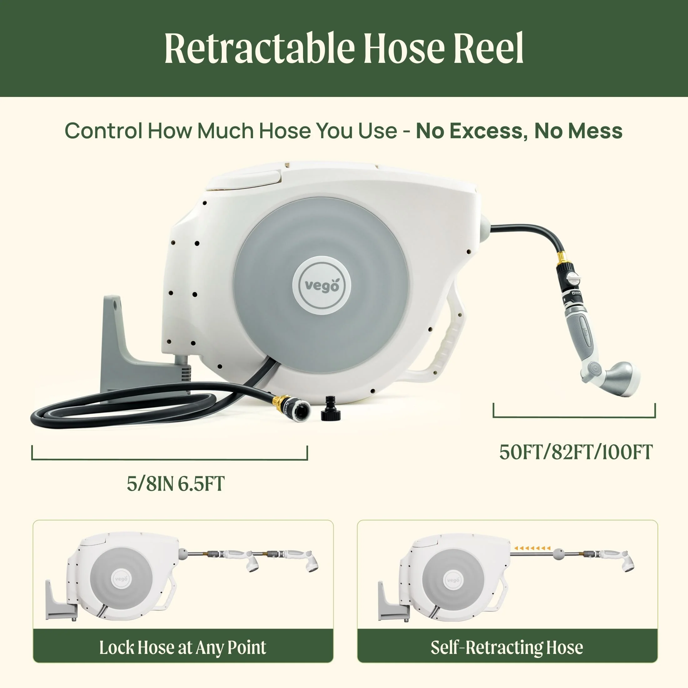 Vego Hi-Flow Retractable Hose Reel Set - Image 6
