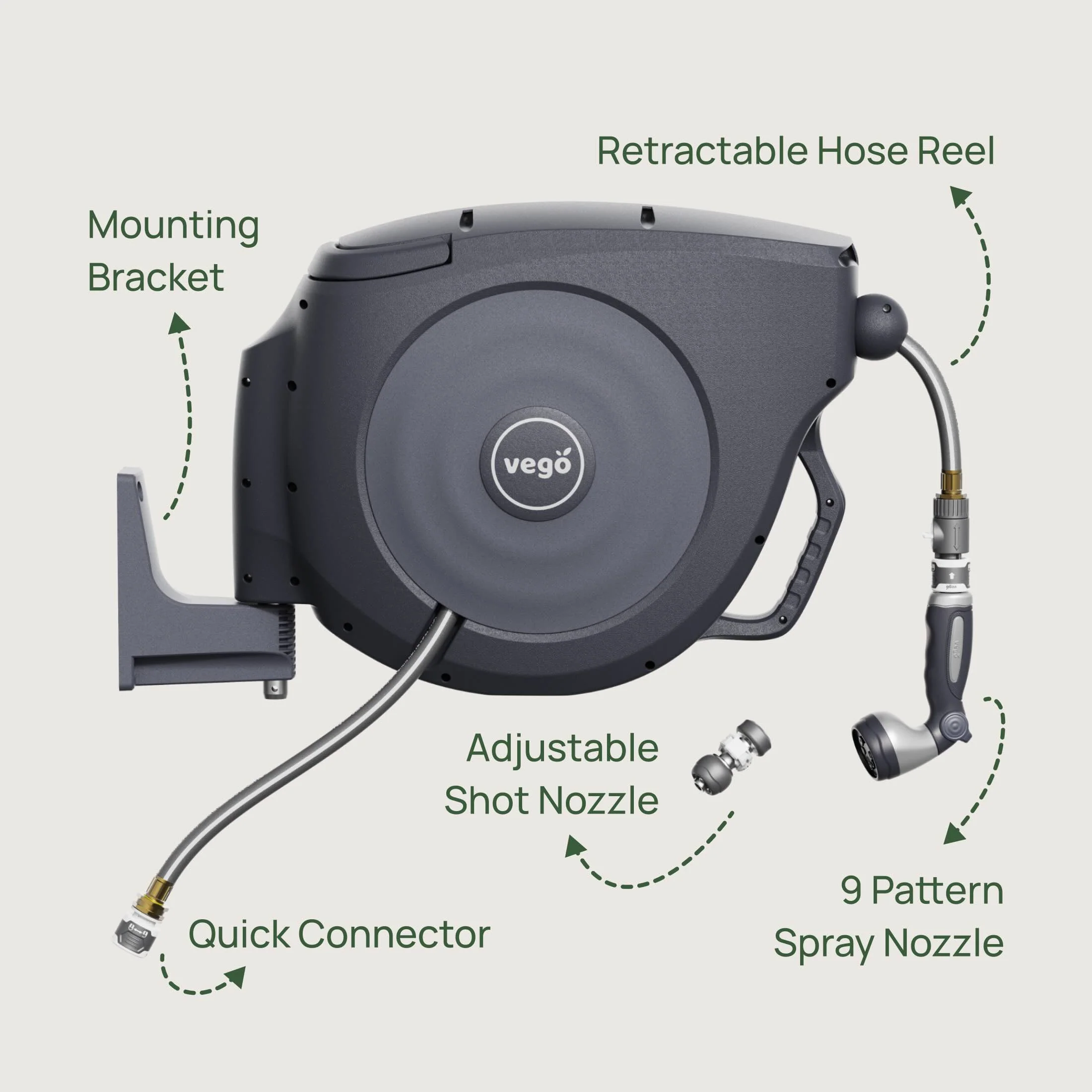 Vego Hi-Flow Retractable Hose Reel Set - Image 9