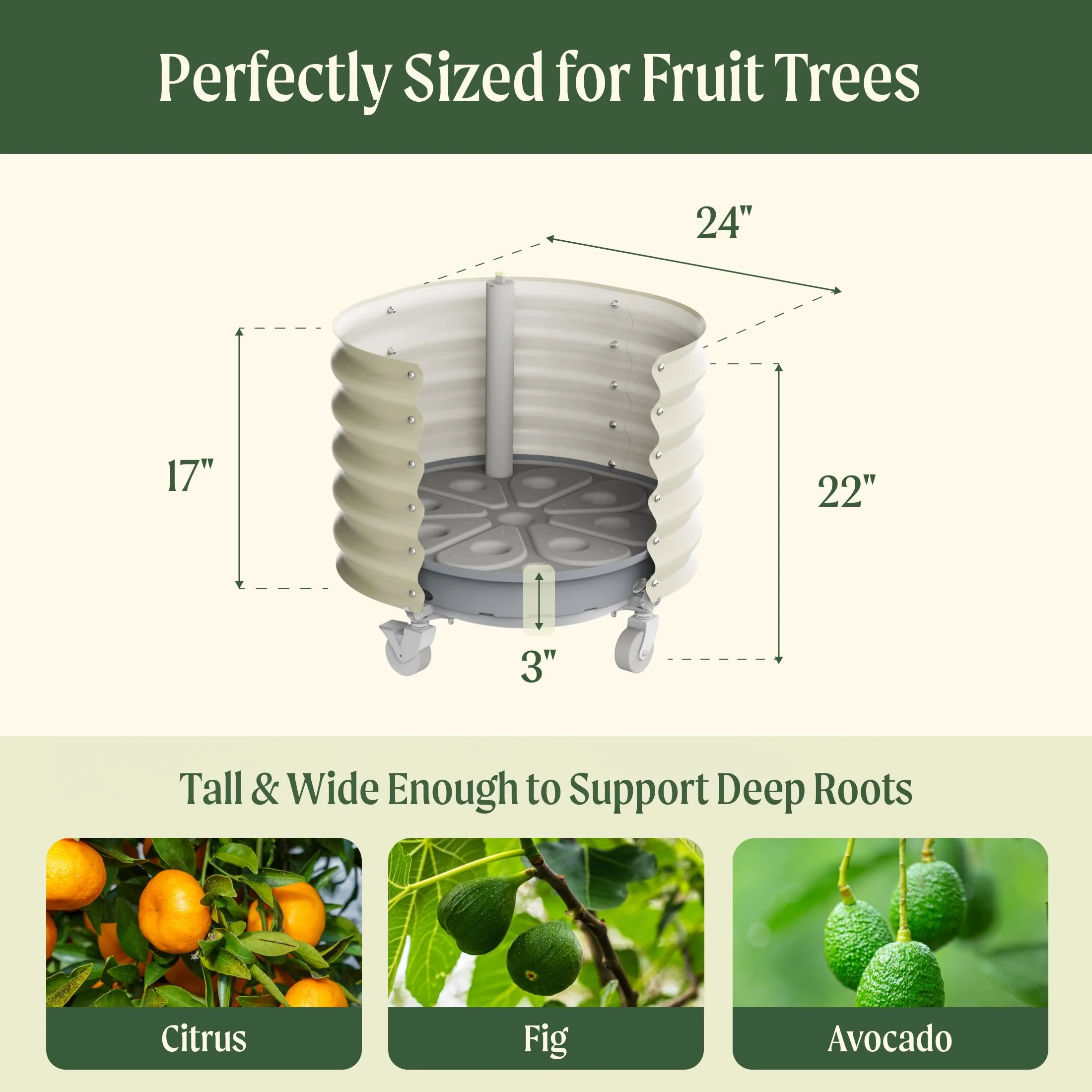 Self-Watering Rolling Citrus Tree Planter - 30 Gallon - Image 10