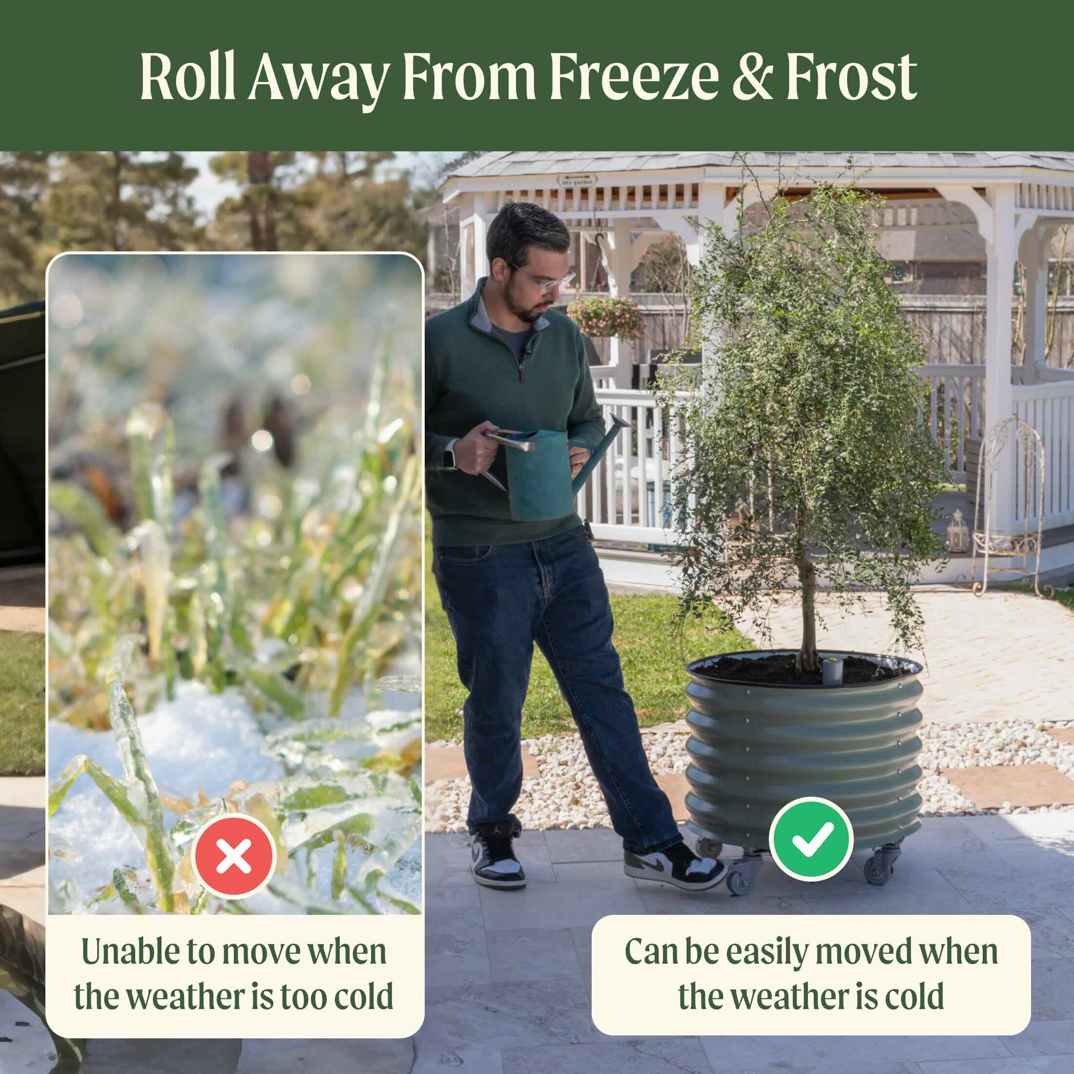 Self-Watering Rolling Citrus Tree Planter - 30 Gallon - Image 12