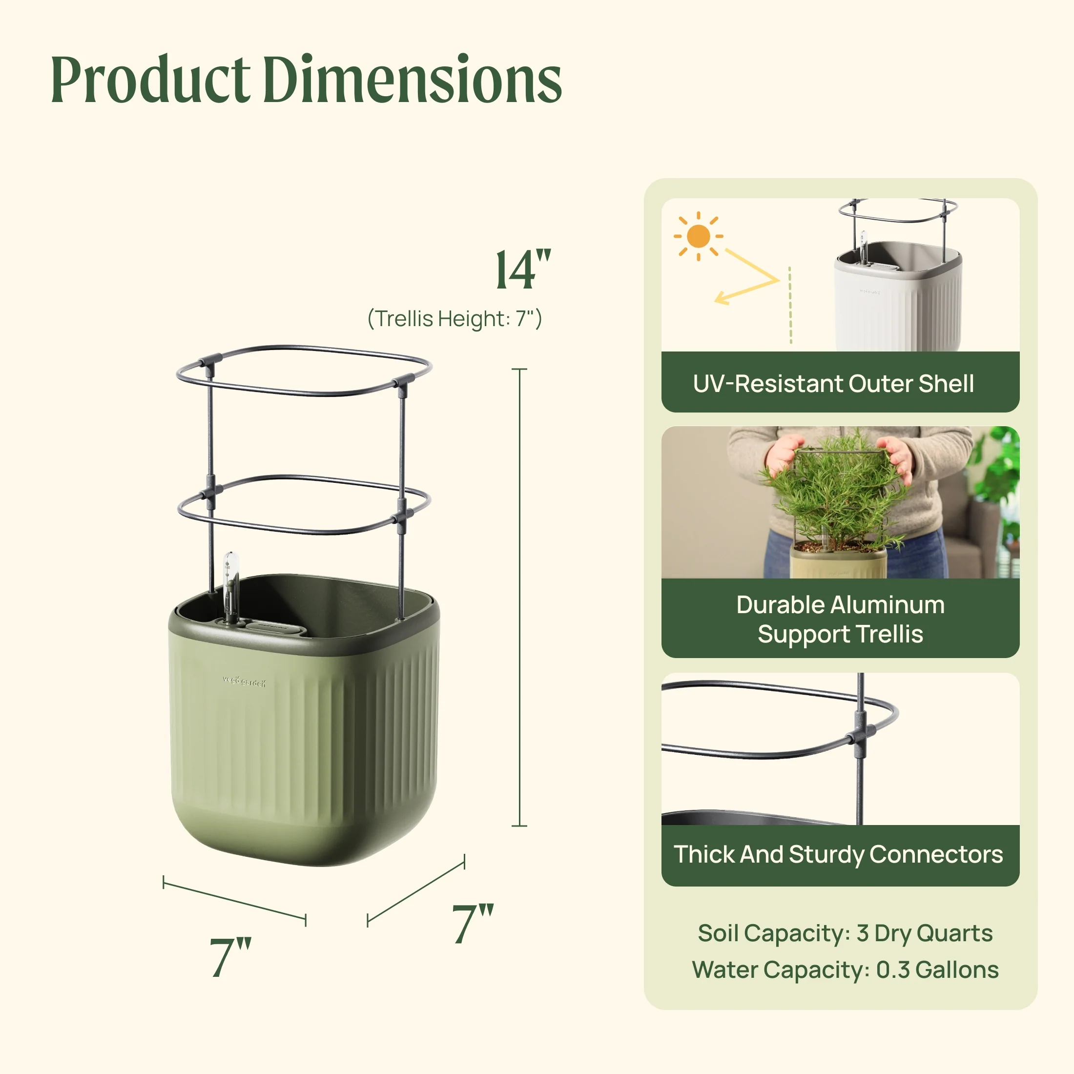 EZ Self-Watering Mini Planter Pot with Trellis - Image 4