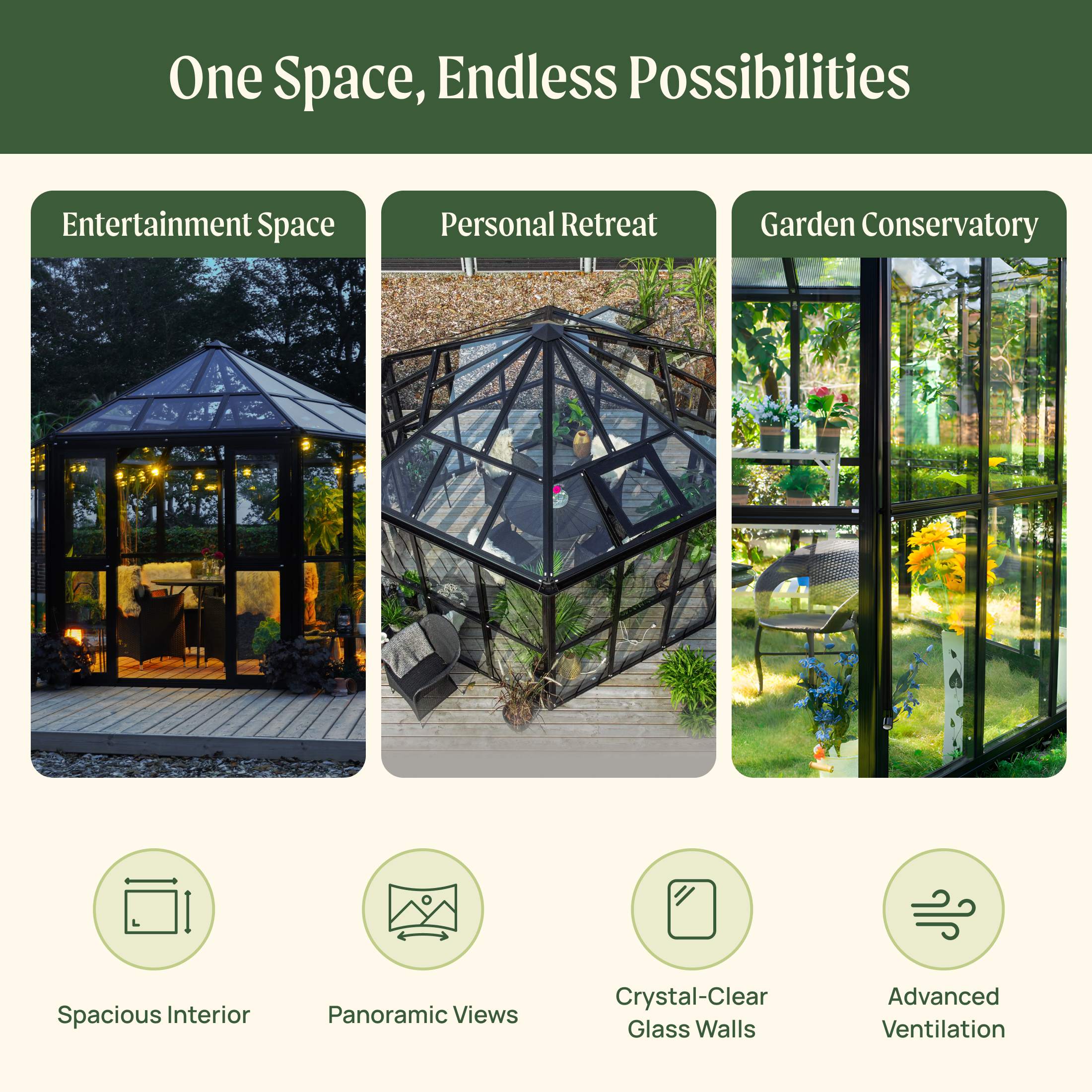 Vego Diamond Pavilion Greenhouse - Image 4